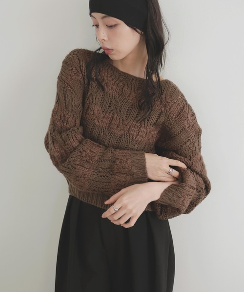 ポコポコシアーボーダーニット（ニット/セーター）｜LIAN（リアン）の