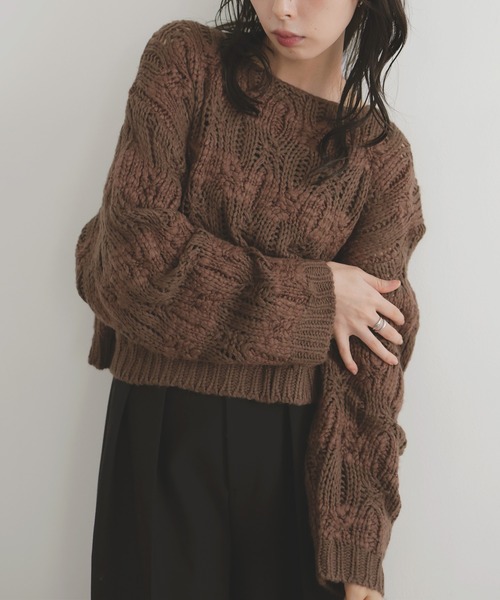 ボーダーシアーニット　アイボリー✖️ブルー ボーダーシアーニット アイボリー✖️ブルー ボーダーシアーニット