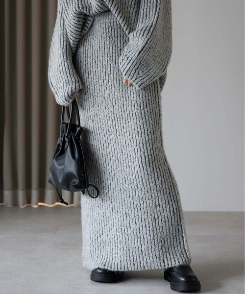 pocket（ポケット）の「畦編みニットナロースカート（スカート）」 - WEAR