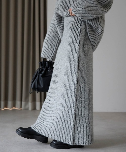 pocket（ポケット）の「畦編みニットナロースカート（スカート）」 - WEAR