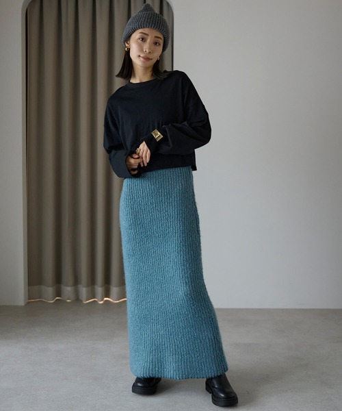 ニットナロースカート pocket（ポケット）の「畦編みニットナロースカート（スカート）」 - WEAR