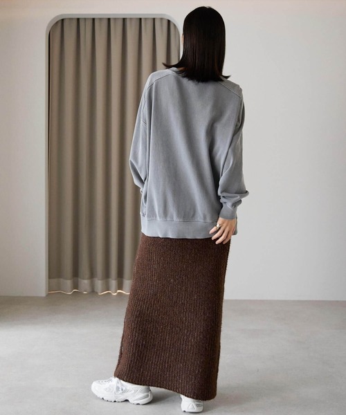 pocket（ポケット）の「畦編みニットナロースカート（スカート・レディース・グレー/ブルー/ブラウン・FREE）」の17枚目の写真