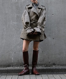 WILLFULLY(ウィルフリー)のwaist gather middle trench coat(トレンチコート)
