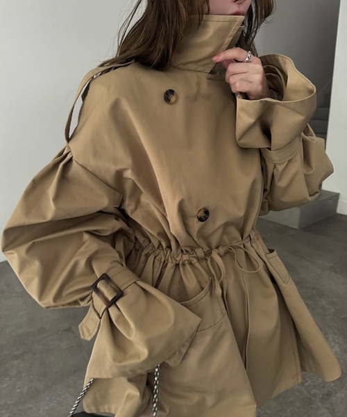 waist gather middle trench coat（トレンチコート）｜WILLFULLY