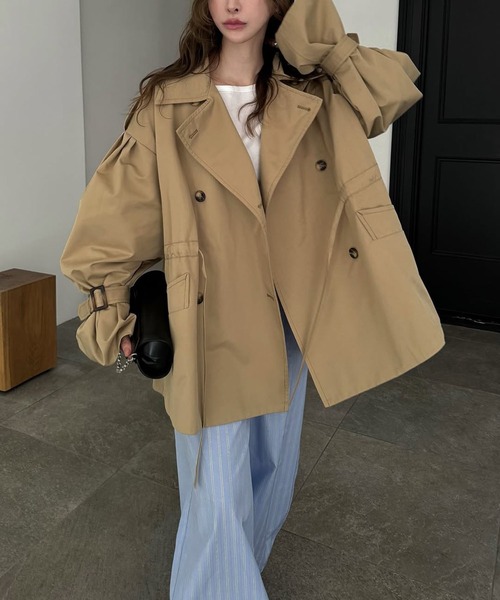 WILLFULLY（ウィルフリー）の「waist gather middle trench coat