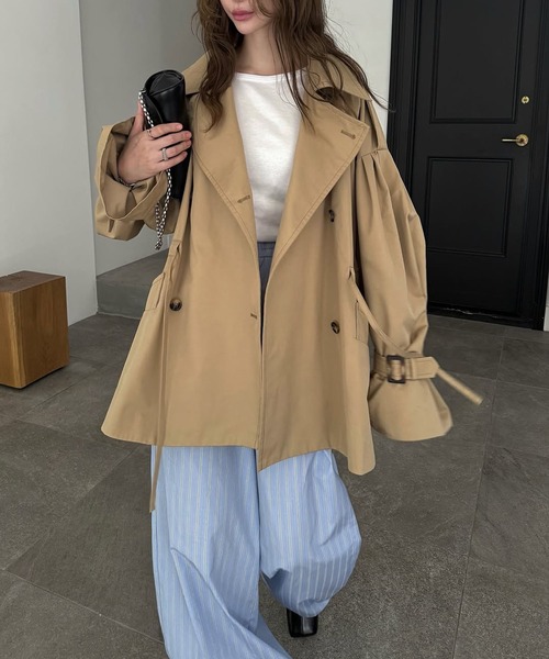 WILLFULLY（ウィルフリー）の「waist gather middle trench coat