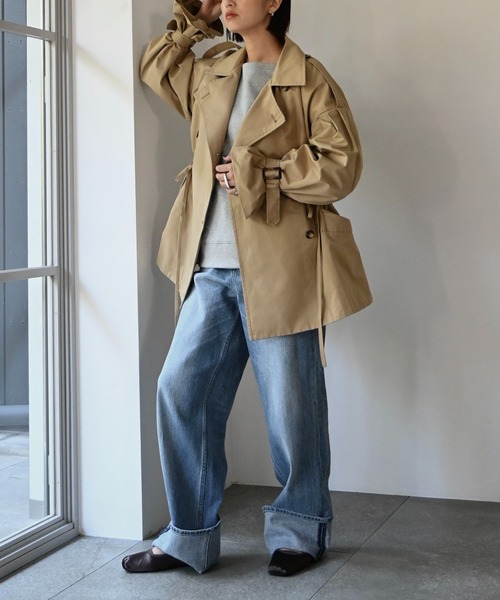 WILLFULLY（ウィルフリー）の「waist gather middle trench coat