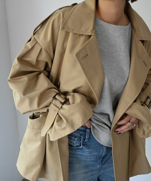 WILLFULLY（ウィルフリー）の「waist gather middle trench coat