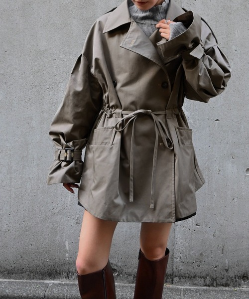 ジャケット・アウター  LUMEN TRENCH waist gather middle trench coat（トレンチコート）｜WILLFULLY
