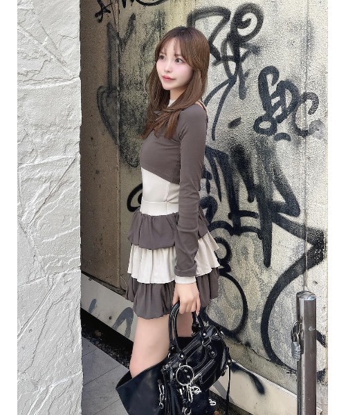 オフショルレイヤードリブトップス（その他トップス）｜Darich