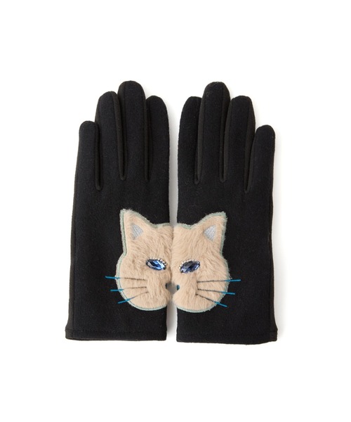 Casselini（キャセリーニ）の「Casselini(キャセリーニ)アニマルグローブ（手袋・レディース・ブラック/ベージュ/チェック・FREE）」の5枚目の写真