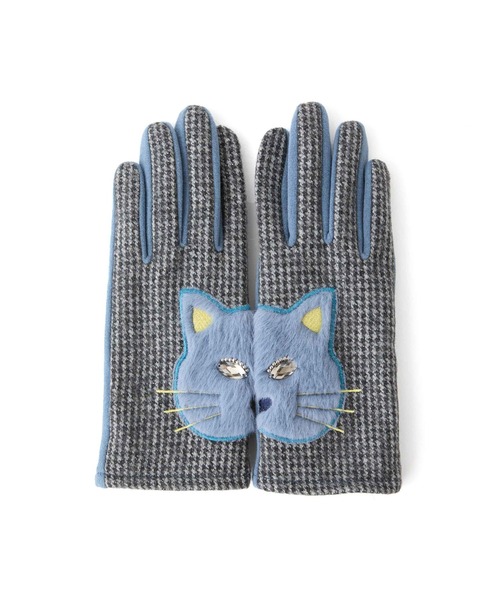 Casselini（キャセリーニ）の「Casselini(キャセリーニ)アニマルグローブ（手袋・レディース・ブラック/ベージュ/チェック・FREE）」の6枚目の写真