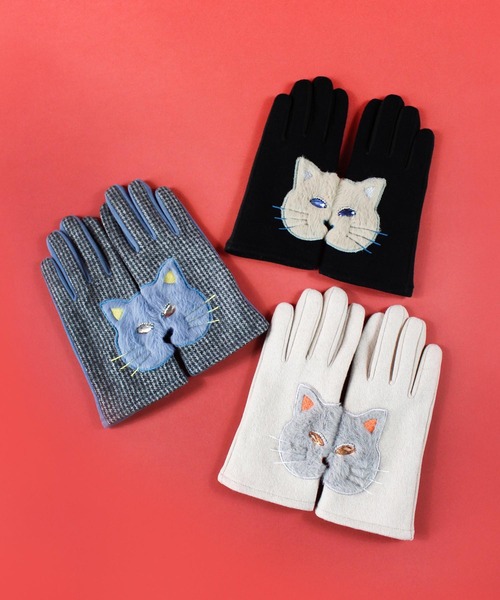 Casselini（キャセリーニ）の「Casselini(キャセリーニ)アニマルグローブ（手袋・レディース・ブラック/ベージュ/チェック・FREE）」の11枚目の写真