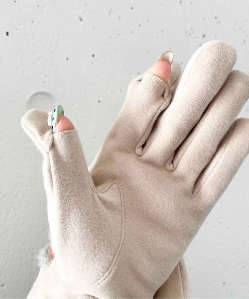 Casselini（キャセリーニ）の「Casselini(キャセリーニ)アニマルグローブ（手袋・レディース・ブラック/ベージュ/チェック・FREE）」の15枚目の写真