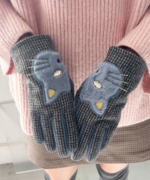 Casselini（キャセリーニ）の「Casselini(キャセリーニ)アニマルグローブ（手袋・レディース・ブラック/ベージュ/チェック・FREE）」の17枚目の写真