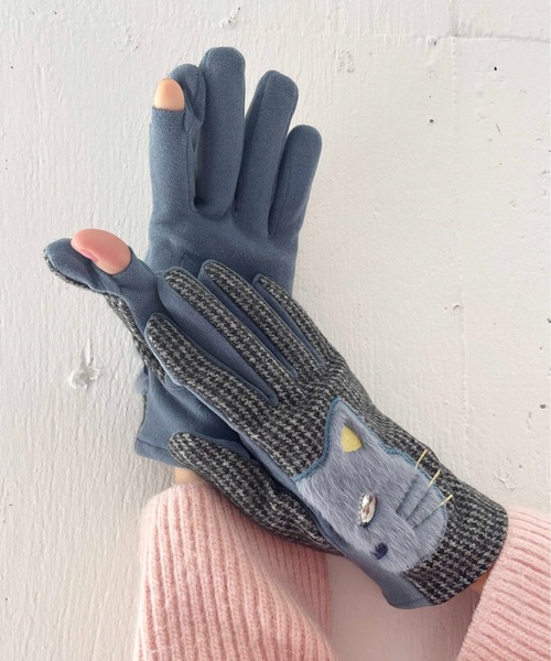 Casselini（キャセリーニ）の「Casselini(キャセリーニ)アニマルグローブ（手袋・レディース・ブラック/ベージュ/チェック・FREE）」の16枚目の写真