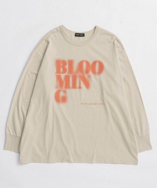 MAISON SPECIAL(メゾンスペシャル)の「Blur Print Long Tee / ブラープリントロンTEE(Tシャツ/カットソー・レディース・ブラック/グレー/ホワイト/ベージュ・FREE)」の7枚目の写真