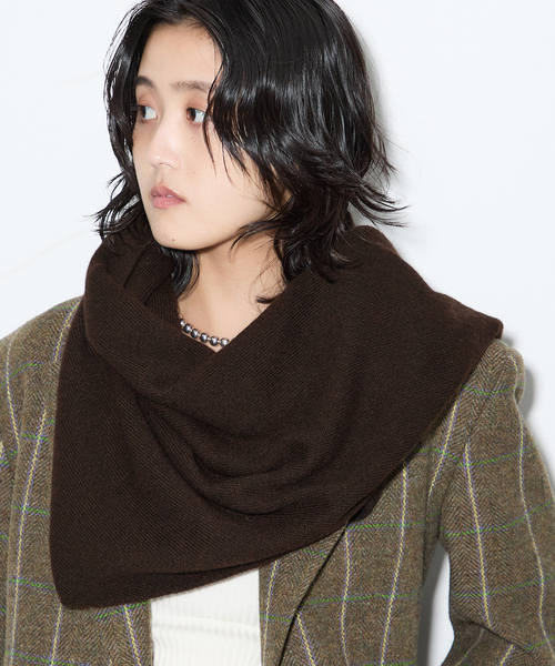 ASAUCE MELER】シームレス トライアングル カシミヤニットストール