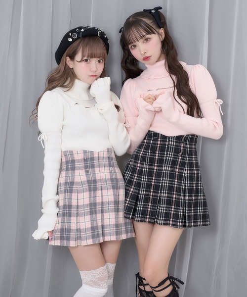 Honey Cinnamon(ハニーシナモン)の「カットアウトラインストーンタートルニット(ニット/セーター・レディース・ブラック/ホワイト/ピンク・FREE)」の19枚目の写真