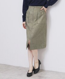 index | ツイード調フロントジップタイトスカート【洗濯機OK/防シワ】(スカート)