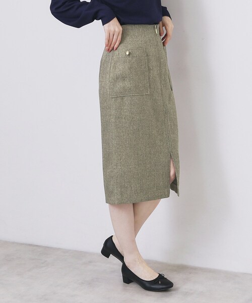 index（インデックス）の「ツイード調フロントジップタイトスカート【洗濯機OK/防シワ】（スカート・レディース・ブラウン系その他/チャコールグレー/ベージュ・36/34/40/38/42）」の13枚目の写真
