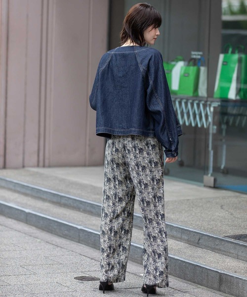 Munich（ミューニック）の「コットンリヨセルデニムコンパクトジャケット（デニムジャケット・レディース・ブラック/インディゴブルー・FREE）」の6枚目の写真