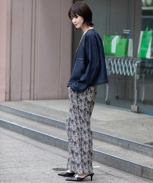 Munich（ミューニック）の「コットンリヨセルデニムコンパクトジャケット（デニムジャケット・レディース・ブラック/インディゴブルー・FREE）」の7枚目の写真