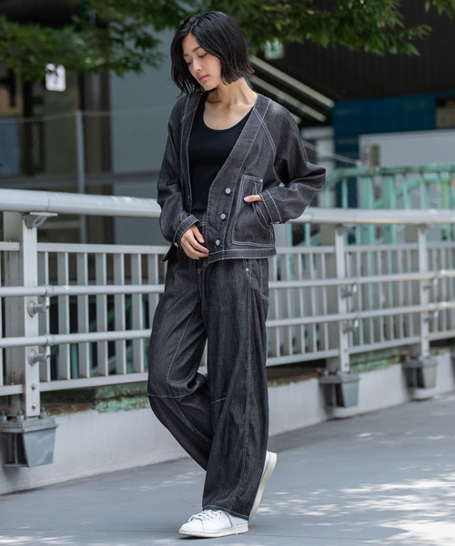 Munich（ミューニック）の「コットンリヨセルデニムコンパクトジャケット（デニムジャケット・レディース・ブラック/インディゴブルー・FREE）」の15枚目の写真