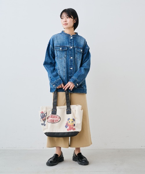 IEDIT（イディット）の「ＩＥＤＩＴ　チーキーリーベリー特別復活企画　かすれプリント風帆布トートバッグ〈ベージュ〉（トートバッグ・レディース・ベージュ系その他・ONE SIZE）」の2枚目の写真