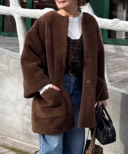 PUAL CE CIN（ピュアルセシン）の「リサイクルボアノーカラーコート