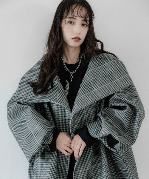 HARE ハレ ライナー付き チェスターコート チェック ブラウン M HARE（ハレ）の「ライナーツキチェスターコート(HARE