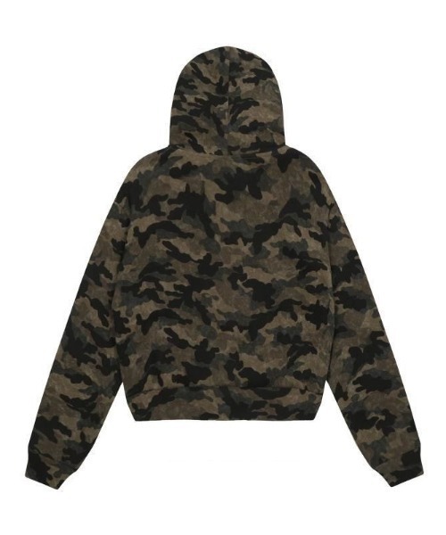 セール】ファー付きビジューカモフラショートパーカー／2WAYデザイン