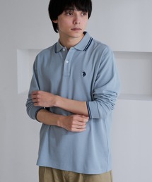 U.S. POLO ASSN.（ユーエスポロアッスン）の「【U.S. POLO ASSN.】バイカラー ワンポイント 長袖 鹿の子 ポロシャツ（ポロシャツ）」