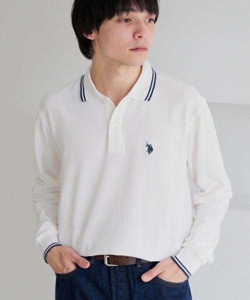 U.S. POLO ASSN.(ユーエスポロアッスン)の「【U.S. POLO ASSN.】バイカラー ワンポイント 長袖 鹿の子 ポロシャツ(ポロシャツ・メンズ・オフホワイト/ブルーグレー/ブラック・L/M)」の14枚目の写真