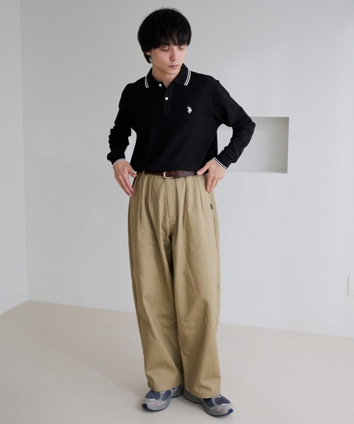 U.S. POLO ASSN.(ユーエスポロアッスン)の「【U.S. POLO ASSN.】バイカラー ワンポイント 長袖 鹿の子 ポロシャツ(ポロシャツ・メンズ・オフホワイト/ブルーグレー/ブラック・L/M)」の11枚目の写真