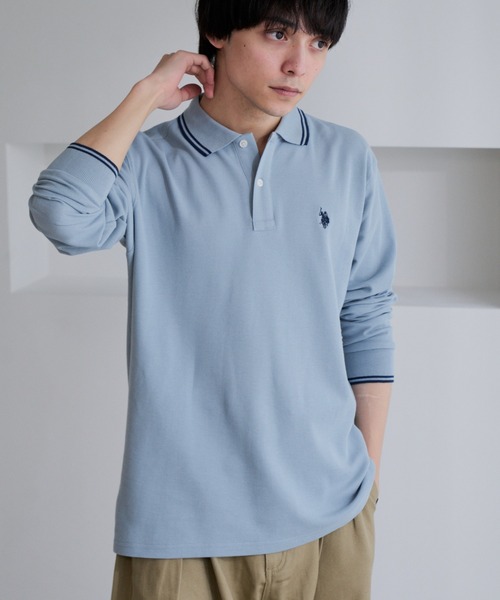 U.S. POLO ASSN.(ユーエスポロアッスン)の「【U.S. POLO ASSN.】バイカラー ワンポイント 長袖 鹿の子 ポロシャツ(ポロシャツ・メンズ・オフホワイト/ブルーグレー/ブラック・L/M)」の19枚目の写真