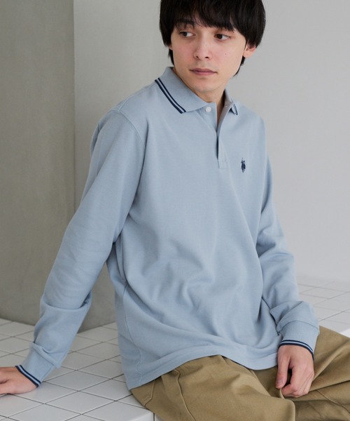 U.S. POLO ASSN.(ユーエスポロアッスン)の「【U.S. POLO ASSN.】バイカラー ワンポイント 長袖 鹿の子 ポロシャツ(ポロシャツ・メンズ・オフホワイト/ブルーグレー/ブラック・L/M)」の22枚目の写真