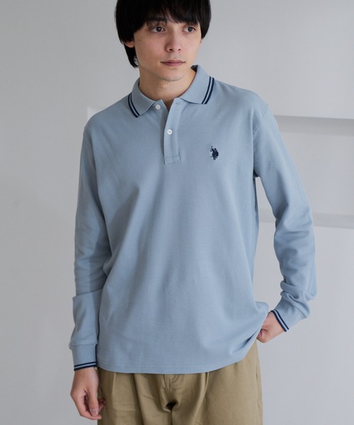 U.S. POLO ASSN.(ユーエスポロアッスン)の「【U.S. POLO ASSN.】バイカラー ワンポイント 長袖 鹿の子 ポロシャツ(ポロシャツ・メンズ・オフホワイト/ブルーグレー/ブラック・L/M)」の20枚目の写真