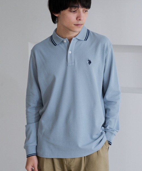 U.S. POLO ASSN.(ユーエスポロアッスン)の「【U.S. POLO ASSN.】バイカラー ワンポイント 長袖 鹿の子 ポロシャツ(ポロシャツ・メンズ・オフホワイト/ブルーグレー/ブラック・L/M)」の18枚目の写真