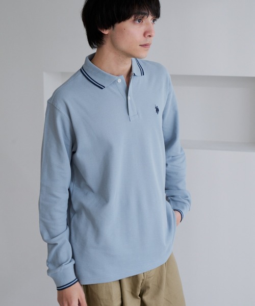 U.S. POLO ASSN.(ユーエスポロアッスン)の「【U.S. POLO ASSN.】バイカラー ワンポイント 長袖 鹿の子 ポロシャツ(ポロシャツ・メンズ・オフホワイト/ブルーグレー/ブラック・L/M)」の21枚目の写真