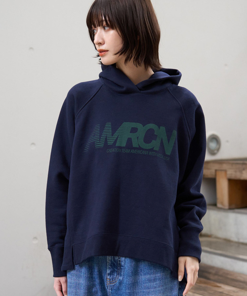 【AMERICANA×MICA＆DEAL/ アメリカーナ×マイカ】parka 裏起毛ロゴパーカー/ スウェット / フーディー