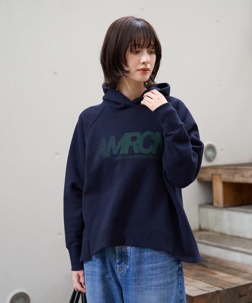 AMERICANA(アメリカーナ)の「【AMERICANA×MICA&DEAL/ アメリカーナ×マイカ】parka 裏起毛ロゴパーカー/ スウェット / フーディー(パーカー・レディース・ダークネイビー/チャコールグレー/ブラウン・フリー)」の4枚目の写真
