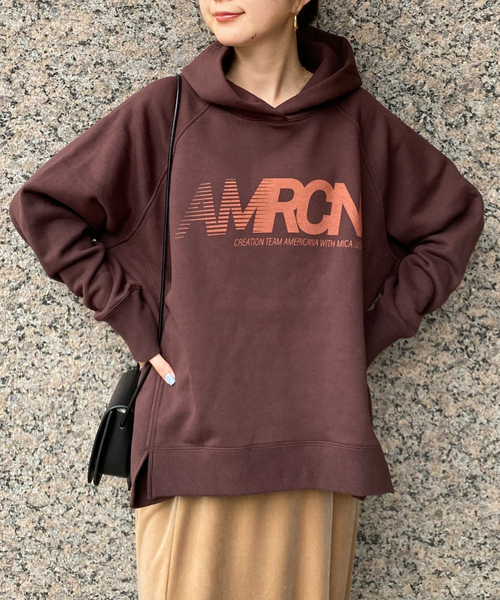 AMERICANA(アメリカーナ)の「【AMERICANA×MICA&DEAL/ アメリカーナ×マイカ】parka 裏起毛ロゴパーカー/ スウェット / フーディー(パーカー・レディース・ダークネイビー/チャコールグレー/ブラウン・フリー)」の12枚目の写真