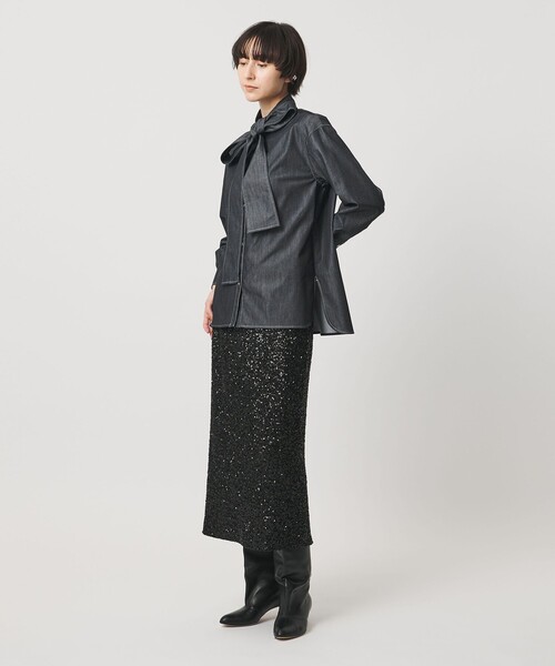 UNITED ARROWS（ユナイテッドアローズ）の「スパンコール Iライン スカート（スカート・レディース・オフホワイト/ブラック・36/38）」の14枚目の写真