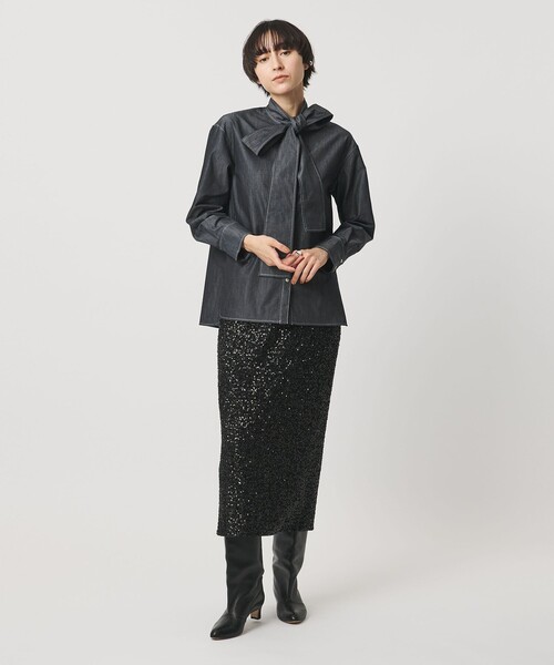 UNITED ARROWS（ユナイテッドアローズ）の「スパンコール Iライン スカート（スカート・レディース・オフホワイト/ブラック・36/38）」の15枚目の写真