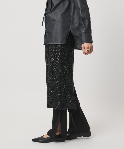 UNITED ARROWS（ユナイテッドアローズ）の「スパンコール Iライン スカート（スカート・レディース・オフホワイト/ブラック・36/38）」の16枚目の写真
