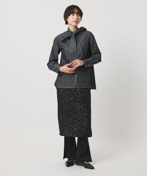 UNITED ARROWS（ユナイテッドアローズ）の「スパンコール Iライン スカート（スカート・レディース・オフホワイト/ブラック・36/38）」の17枚目の写真