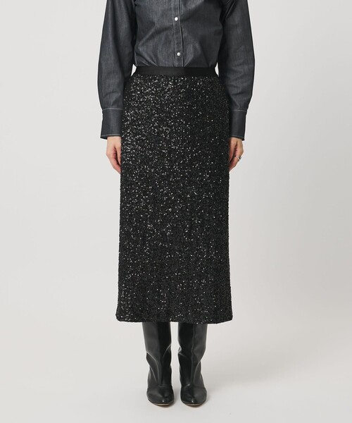 UNITED ARROWS（ユナイテッドアローズ）の「スパンコール Iライン スカート（スカート・レディース・オフホワイト/ブラック・36/38）」の21枚目の写真