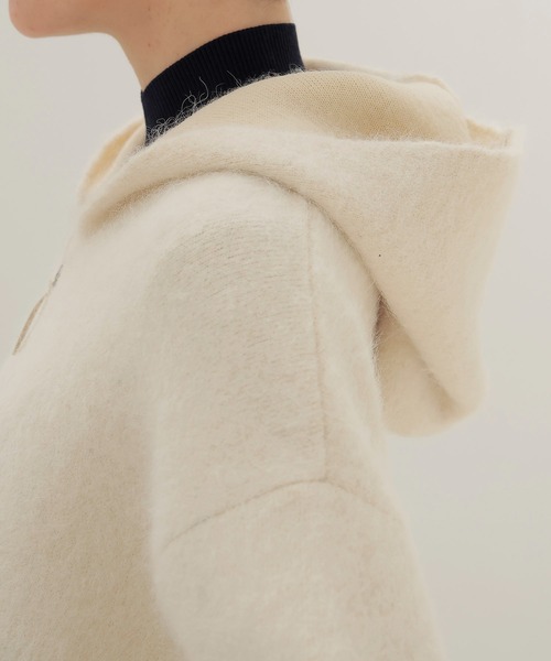 DRESSLAVE（ドレスレイブ）の「alpaca shaggy zip hoodie(アルパカシャギージップフーディー)（カーディガン/ボレロ・レディース・グレー/ホワイト・38）」の10枚目の写真