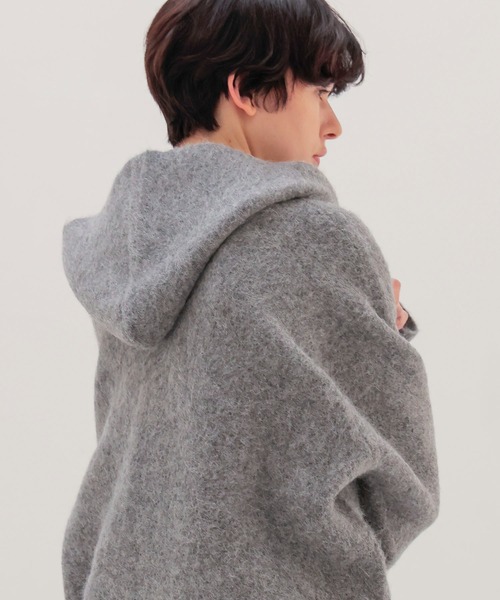 DRESSLAVE(ドレスレイブ)の「alpaca shaggy zip hoodie(アルパカシャギージップフーディー)(カーディガン/ボレロ・レディース・グレー/ホワイト・38)」の20枚目の写真